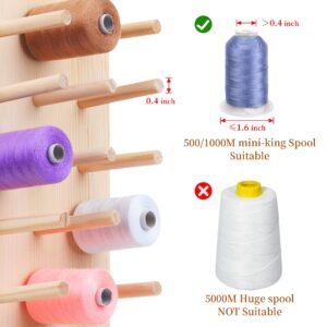 WUTAOBON Thread Holder,360° Full Rotating Wooden Embroidery Thread Organizer,84 Spools Holder,Thread Rack for Sewing,Embroidery Quilting, Hair Braiding and Jewelry