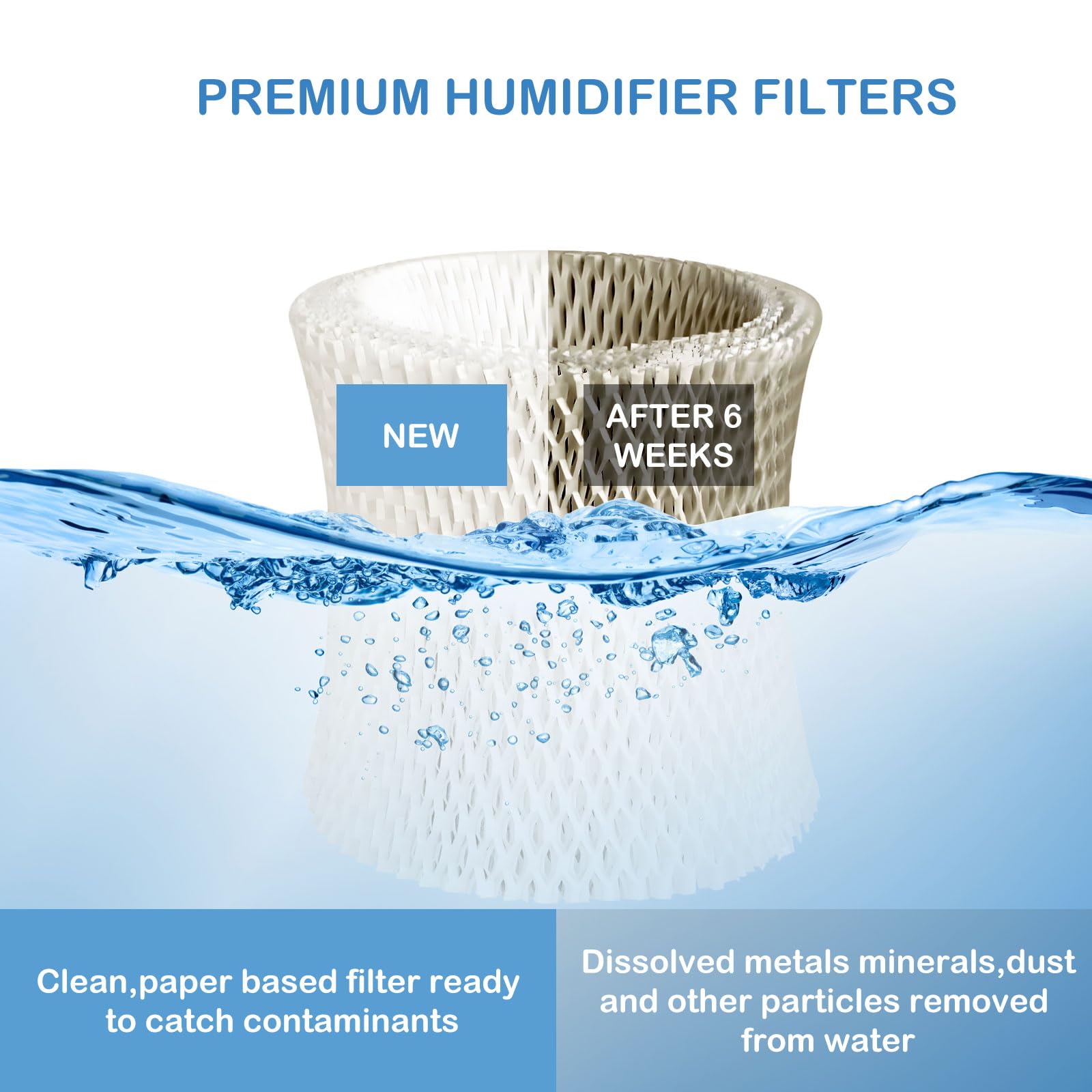 Humidifier Wick Filter Replacement Compatible with Canopy Nursery Humidifiers ONLY, Multi-Layer Filter Made with Wood Pulp, Paper Filter, 3-Pack