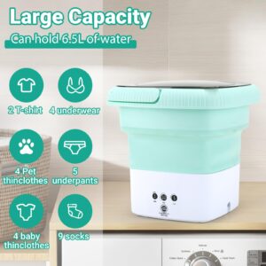 Portable Washing Machine, 6.5L Large Foldable Capacity Mini Washer of Underwear, Socks, Small Clothes Deep Cleaning for Dormitories, Hotel, Travel, Apartment Wash Machine