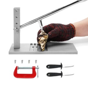 sanliujiu oyster opening tool, oyster shucker-shucking machine, oyster opener machine, oyster shucking clamp tool kit with oyster shucking knife and gloves, aluminum oyster shucking clamp