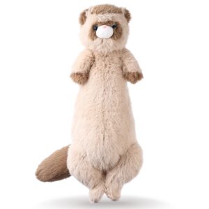 zjoey 20.5 inch ferret plush stuffed animal long cute ferrets pillow soft doll stuffed cute toys ferrets lover gift kid birthday holiday party favor(brown, 20.5 inch)