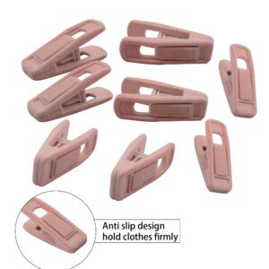 AUXBC Pink Velvet Hanger Clips, Non-Slip Velvet Clips Strong Finger Clips Clothes Clips Pants Hangers Clips, 20PCS