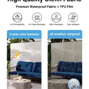 YEFU Outdoor Loveseat Cushion Set, 48 x 24, Waterproof Replacement Patio Chair Cushions, Fade Resistant Deep