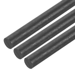 meccanixity graphite rod, graphite stirring rod cylinder stick carbon rod 250x12mm black for electrode, melting casting, crucibles, pack of 3