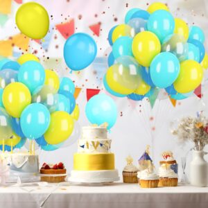 Cartoon Sponge Balloons,Sponge Party Decorations,Sponge Theme Balloon Yellow Blue Teal Clear Balloon For Boy Girls Cartoon Sponge Birthday Baby Shower Party Supplies Sponge Bob Party Supples