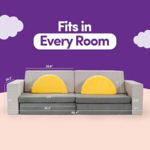 ComfyBumpy Modular Kids Couch | Sectional Kids Sofa for Girls and Boys Playroom - Foldable Toddler Couch Convertible Play Set - Fortplay and Bedroom Furniture for Toddlers | 8-Pieces