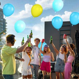 Cartoon Sponge Balloons,Sponge Party Decorations,Sponge Theme Balloon Yellow Blue Teal Clear Balloon For Boy Girls Cartoon Sponge Birthday Baby Shower Party Supplies Sponge Bob Party Supples