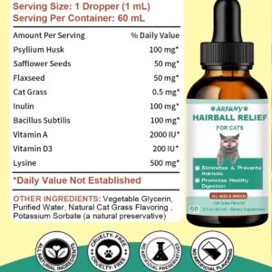 Cat Hairball Control | Hairball Cat Treats for Skin & Coat, Digestion, Nutrient Absorption | Fur Ball Remedy for Cats with Natural Ingredients & Vitamins | Cat Hairball Treatment | Cat Grass Flavor