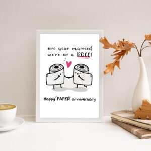 Londue Happy 1st Anniversary Wedding Gifts for Him Her, Funny Paper Anniversary Cards for Wife Husband, Romantic 1 Year Anniversary Card Gifts for Couple, First Anniversary Day Gifts