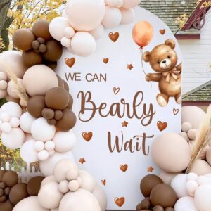 Baby Shower Sign Decorations Decal We Can Bearly Wait Sign for Backdrop Gender Reveal Party Decoration for Balloon Arch Boy or Girl Sticker Baby Bear Welcome Signs for Pregnancy Party Photo Background