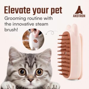 Cat Steam Brush - 2024 New Rechargeable 3-in-1 Hair Comb Self-Cleaning Pet Grooming Tool for Long and Short Hair Cats and Dogs, with Steamy Massage Shedding Relief