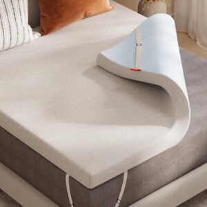 sweetnight 4 inch gel memory foam mattress topper king - dual-layer foam with washable cover, cooling comfort, and non-slip design for a restful sleep