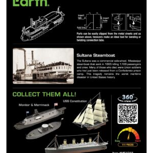 Metal Earth Sultana Steamboat 3D Metal Model Kit Fascinations