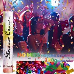 Streamer Poppers Confetti Cannon, 6Pack YESHOW Shiny Multicolor Streamers Party Poppers for Graduation, Birthday, Wedding