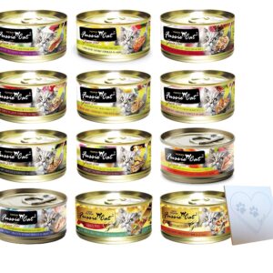 Fussie-Cat Premium Grain-Free Cat Food Variety Pack - 12 Flavors: Tuna & Shrimp, Chicken & Liver, Tuna & Prawn, Tuna & Bream, Chicken & Vegetable, and More! (12 Cans Total)