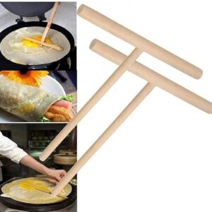 2 Pcs Wooden Crepe Maker Pancake Batter Spreader Stick Kitchen Cooking Utensils Tools for Restaurant Canteen Specially Supplies Practical Treatment Crepe Makers Specialty Appliances