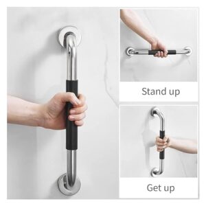 Grab Bar Bathroom Stainless Steel Bath Grab Rail Shower Safety Handrail Anti Slip Rubber Grip Balance Bar Handle for Elderly Disabled Children Kitchen