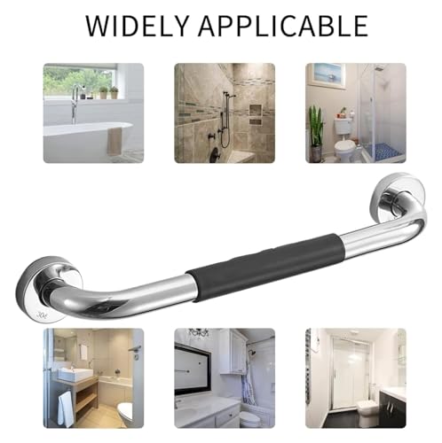 Grab Bar Bathroom Stainless Steel Bath Grab Rail Shower Safety Handrail Anti Slip Rubber Grip Balance Bar Handle for Elderly Disabled Children Kitchen