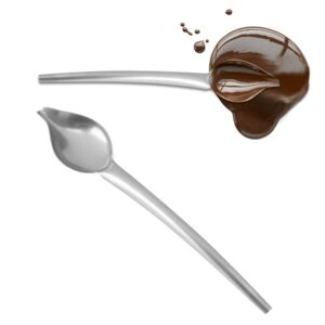 Chazcool Stainless Steel Saucier Drizzle Spoon, Sauce Spoon with Tapered Spout, Chocolate Drizzle Tool for Decorating Plate