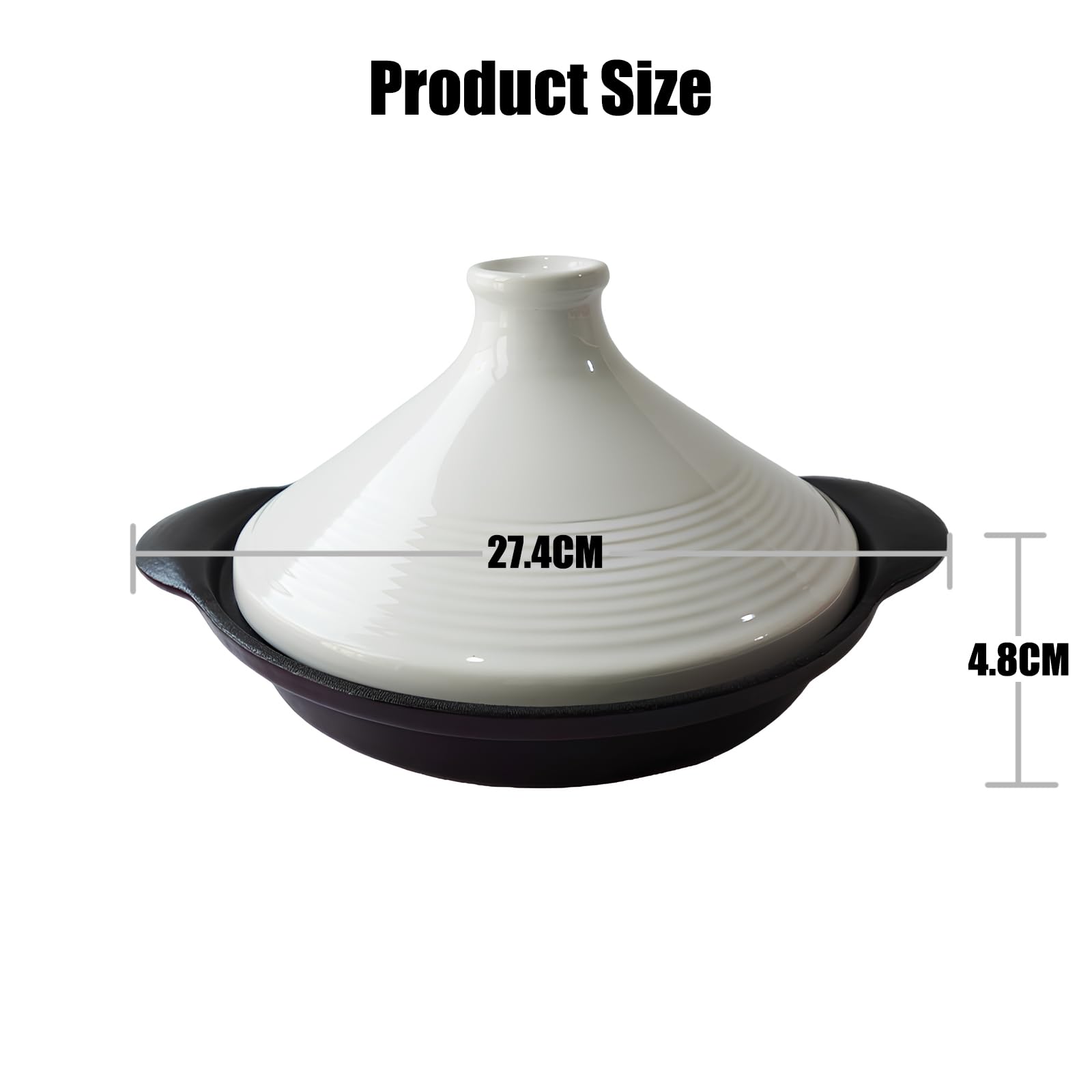 Xgxoz Tagine Pot for Cooking, Cooking Pot Casserole Pan with Enameled Cast Iron Base And Ceramic Cone-Shaped Lid, High-Quality Cookware, Non Stick Chemical Free