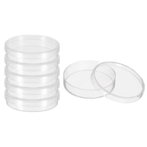 patikil 55mm plastic petri dishes with lid, petri plates tissue culture plate for lab science experiment, clear