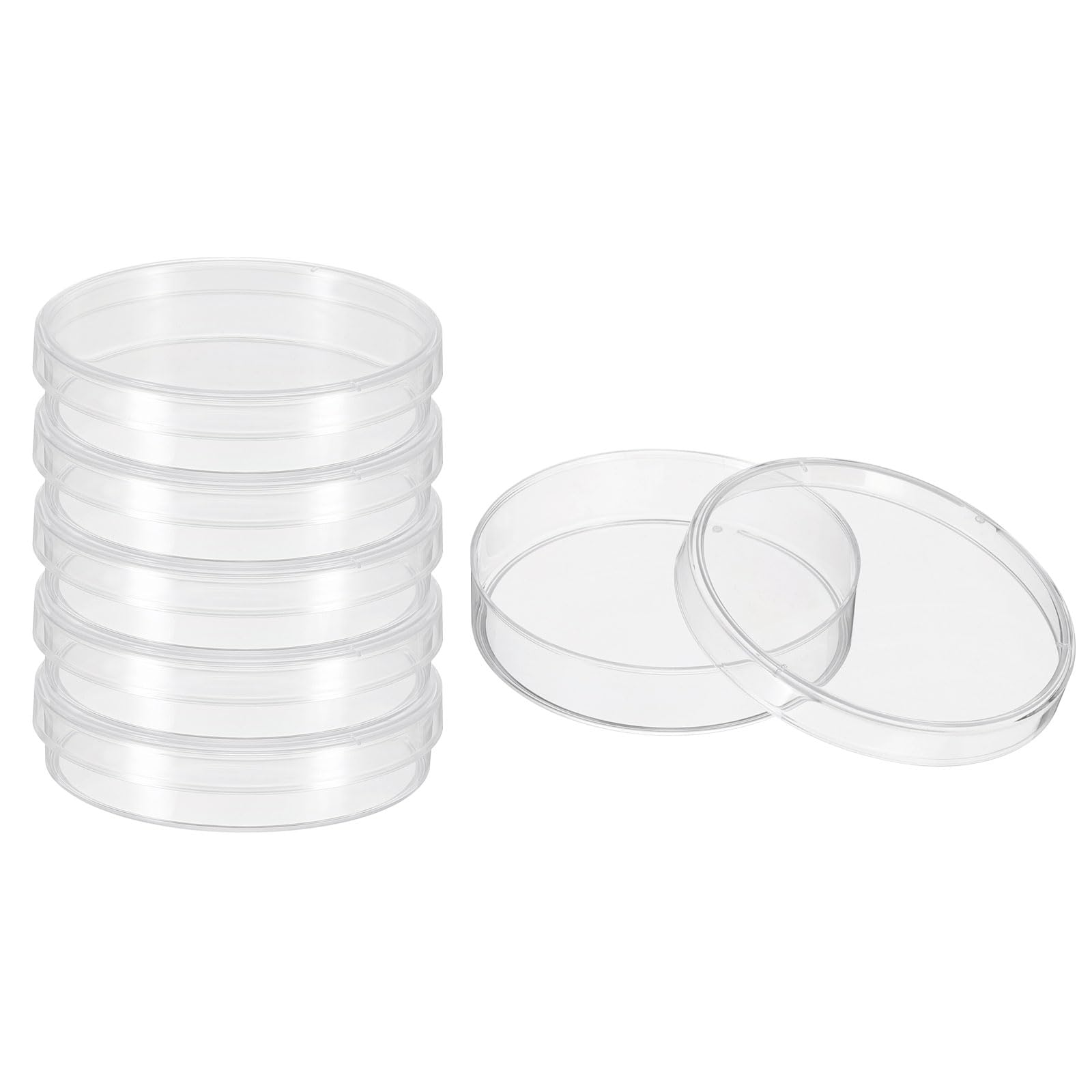 PATIKIL 55mm Plastic Petri Dishes with Lid, Petri Plates Tissue Culture Plate for Lab Science Experiment, Clear