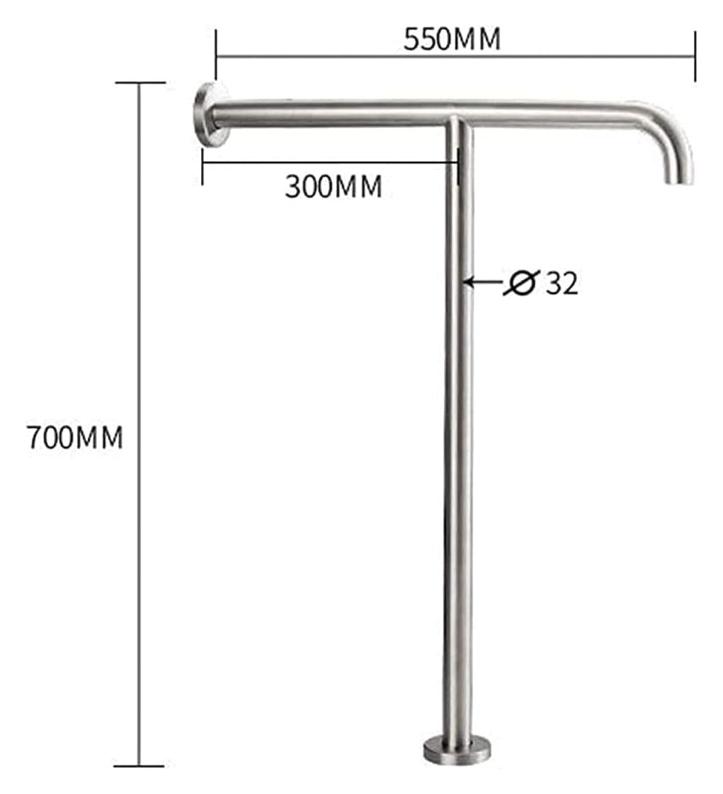 Grab Bar Bath Bathroom Rails, Stainless Steel Anti-Slip Safety Support Handle Shower Elderly Child Toilet Kitchen Anti-Slip Handrail