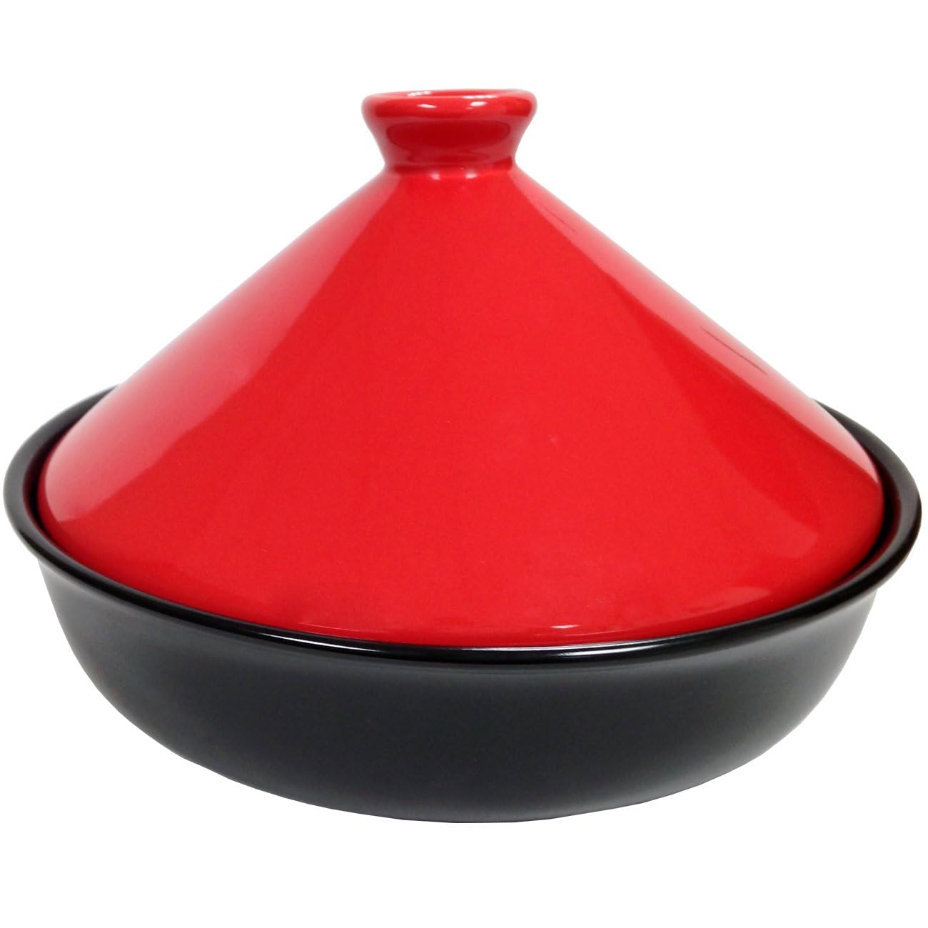 Xgxoz Enameled Ceramic Tagine Enameled Cooking Pot with Ceramic Cone-Shaped Closed Lid, Non Stick Enameled Casserole Tajine Pot for Home Kitchen Restaurant