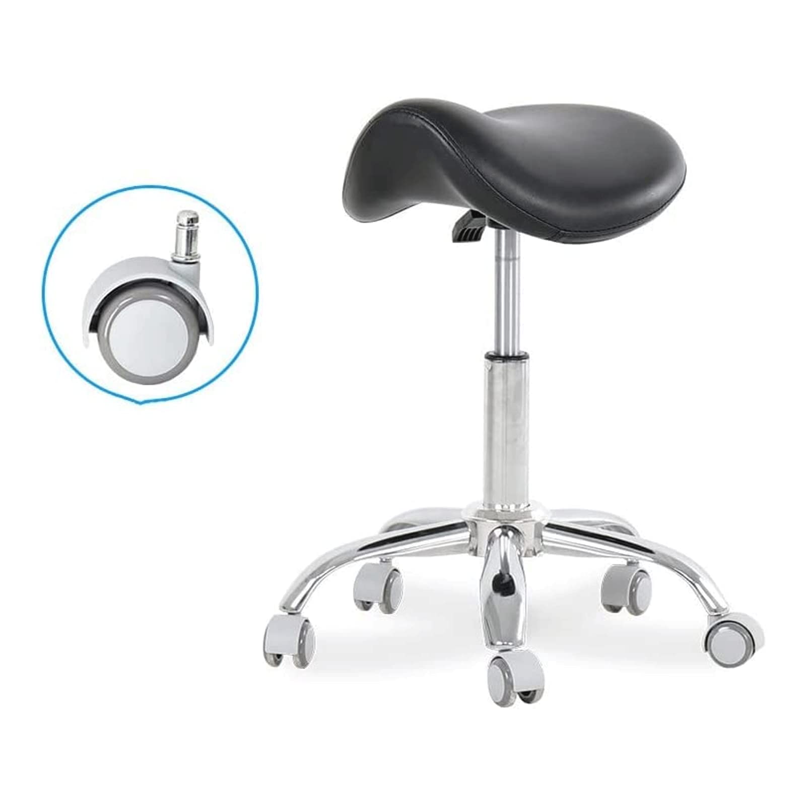 WFCMJ Comfortable Barstools Mobile Chair Ophthalmic Saddle Chair Doctor's Stool Pu Leather Dentist Chair Saddle Stool Rolling Ergonomic Swivel Chair Advanced