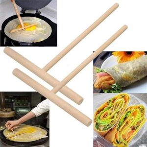 2 Pcs Wooden Crepe Maker Pancake Batter Spreader Stick Kitchen Cooking Utensils Tools for Restaurant Canteen Specially Supplies Practical Treatment Crepe Makers Specialty Appliances