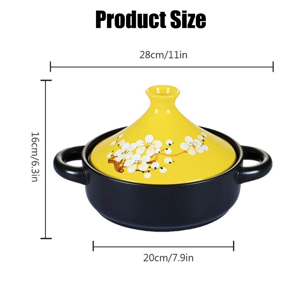 Xgxoz Tagine Pot for Cooking, Non Stick Cooking Pot with Cone-Shaped Lid, Ceramic Casserole Stew Pot, Finest Cookware