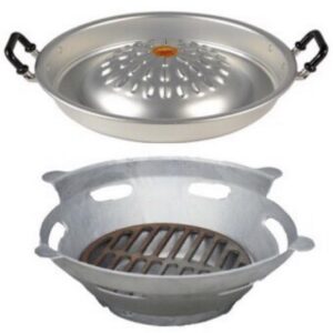 SHEEWAN Aluminum Thai Korean Charcoal Barbecue Stove + BBQ Grill Topper 30 cm 12"