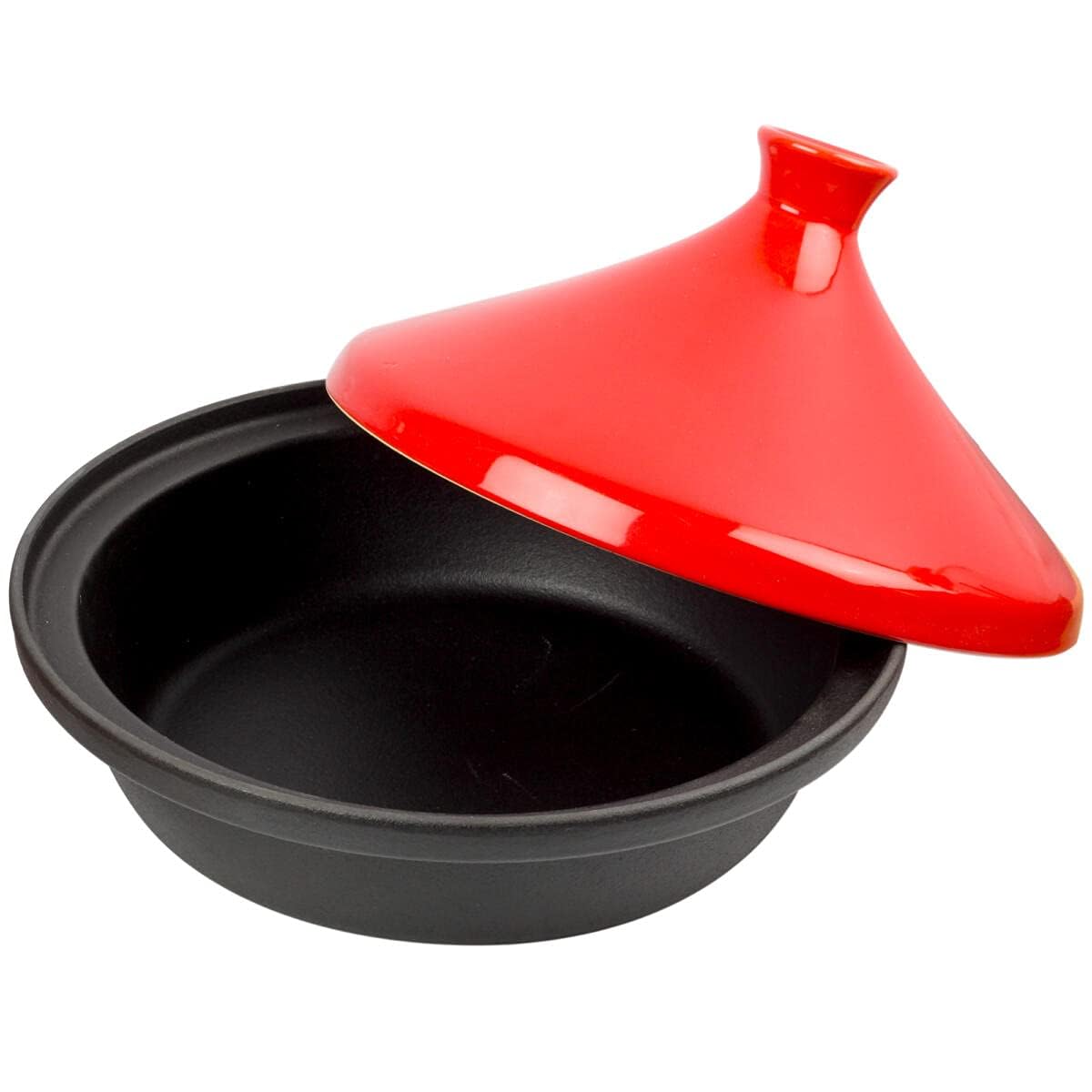 Xgxoz Enameled Ceramic Tagine Enameled Cooking Pot with Ceramic Cone-Shaped Closed Lid, Non Stick Enameled Casserole Tajine Pot for Home Kitchen Restaurant