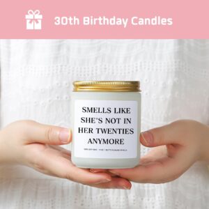 30th Birthday Gifts for Her, Happy 30 Year Old Birthday Gifts for Women, Daughter, Sister 30th Birthday Gift Ideas, Dirty 30 Birthday Decorations - Vanilla & Buttercream Scent 30th Birthday Candle