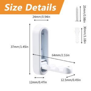 MOROBOR 4pcs Elliptical Folding Wall Hook Non-Slip Heavy Duty Foldable Coat Hook Aluminum Alloy Wall Hanger for Hanging Coat Bags Backpack Towel(Matte White)