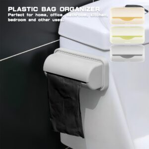 UPIQNG 3Pcs Plastic Bags Storage Box Garbage Bag Container Wall Hanging Trash Bag Holder Rubbish Pouch Organizer Wall Adhesive Mount Plastic Bag Collection Box