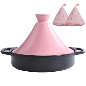 xgxoz enameled cooking pot tajine, premium cooking pot cookware with ceramic lid, enameled tagine pot for home kitchen