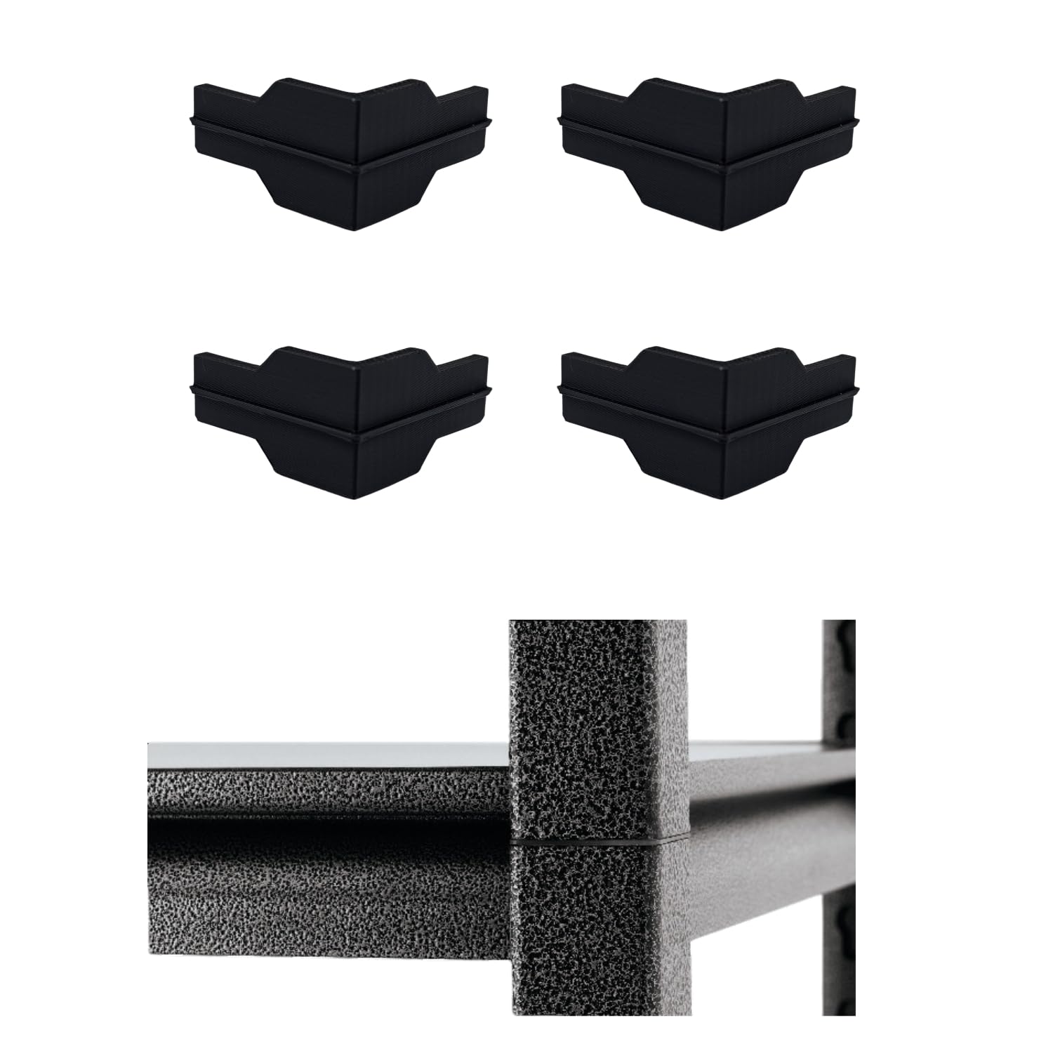 EMALPE Whalen Post Insert Corner Connector for Shelving Costco (4 PCS), Black