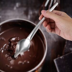 Chazcool Stainless Steel Saucier Drizzle Spoon, Sauce Spoon with Tapered Spout, Chocolate Drizzle Tool for Decorating Plate