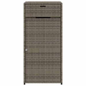 Gecheer Patio Storage Cabinet, Outdoor Storage Cabinet Garden Storage Shed, Weather Resistant, for Yard and Patio Gray 21.7" x 21.7" x 43.7" Poly Rattan - Easy Assembly