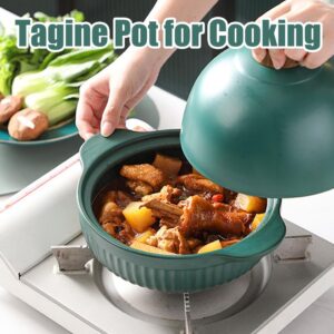 Xgxoz Ceramic Tagine Cooking Pot High-Quality Tagine Ceramic Tagine Cookware with 2 Handles, Casserole Pot for Home Kitchen