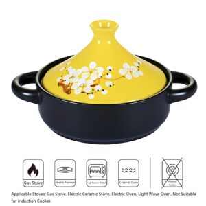 Xgxoz Tagine Pot for Cooking, Non Stick Cooking Pot with Cone-Shaped Lid, Ceramic Casserole Stew Pot, Finest Cookware