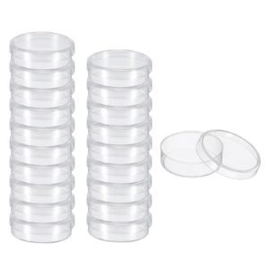 patikil 35mm plastic petri dishes with lid, 20 pcs petri plates tissue culture plate for lab science experiment, clear