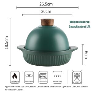 Xgxoz Ceramic Tagine Cooking Pot High-Quality Tagine Ceramic Tagine Cookware with 2 Handles, Casserole Pot for Home Kitchen