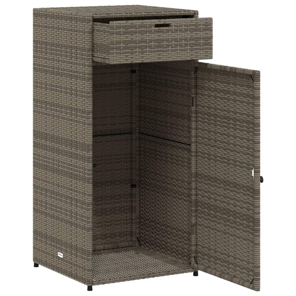 Gecheer Patio Storage Cabinet, Outdoor Storage Cabinet Garden Storage Shed, Weather Resistant, for Yard and Patio Gray 21.7" x 21.7" x 43.7" Poly Rattan - Easy Assembly