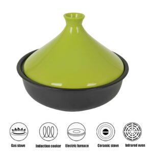 Xgxoz Ceramic Cooking Pot Non-Stick Tajine with Cone-Shaped Lid, Enameled Tajine Pot for Cooking And Stew Casserole