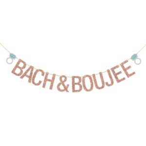 dalaber bach & boujee banner, bridal shower, bachelorette party decorations supplies, rose gold