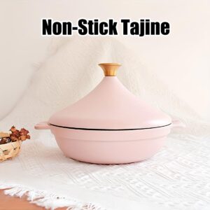 Xgxoz Cast Iron Tagine 2.6L Tajine Cooking Pot with Enameled Base And Cone-Shaped Enameled Lid, Premium Cast Iron Cooking Pot