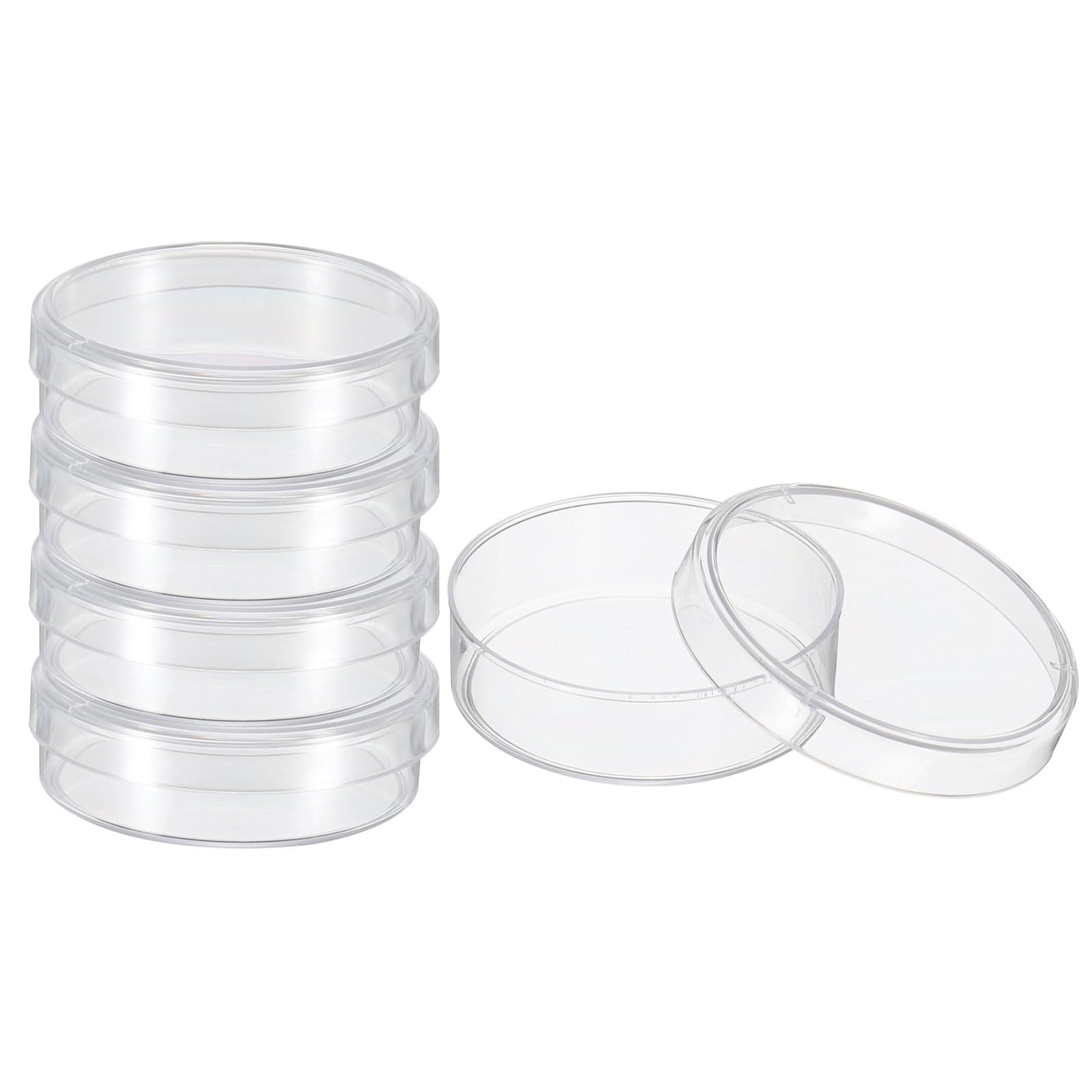 PATIKIL 35mm Plastic Petri Dishes with Lid, 5 Pcs Petri Plates Tissue Culture Plate for Lab Science Experiment, Clear