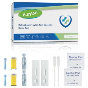 h pylori test at home - helicobacter pylori test kit - rapid and precise and convenientself-testing, includes 2 tests, results obtained in 10-15 minutes.